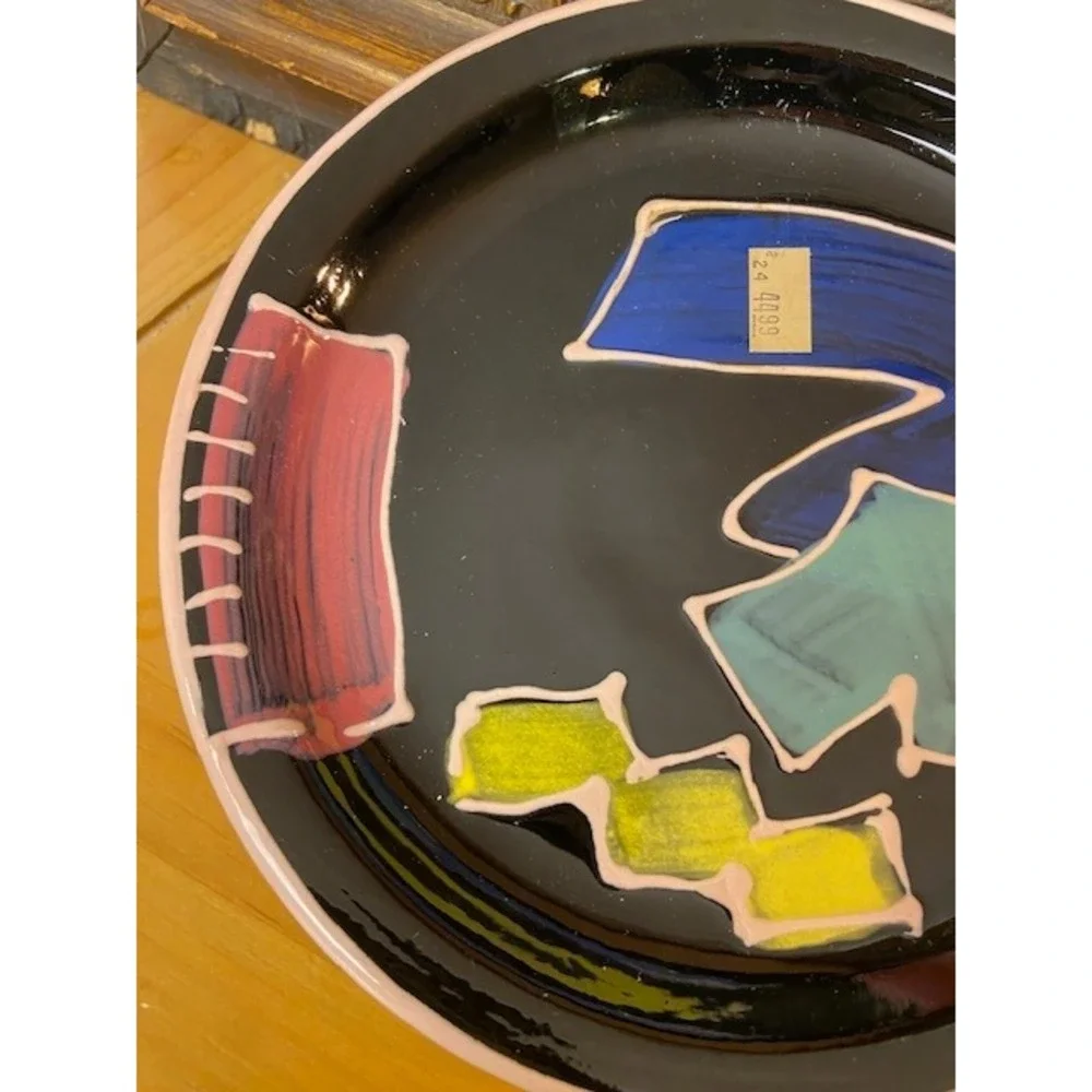 Helaine Melvin California Pottery Vintage Memphis Milano Style 1991 Plate Set 6